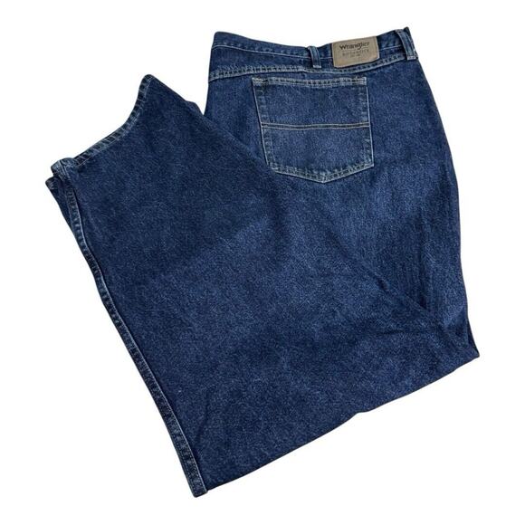 WRANGLER AUTHENTICS Jeans Big & Tall Mens 58 x 30 Straight Leg Dark Blue ZM200RD - Picture 2 of 14
